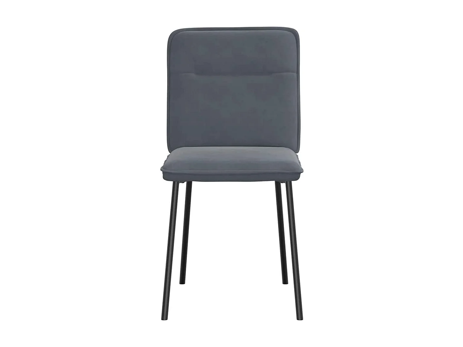 Juego de 2 sillas de comedor de terciopelo gris oscuro