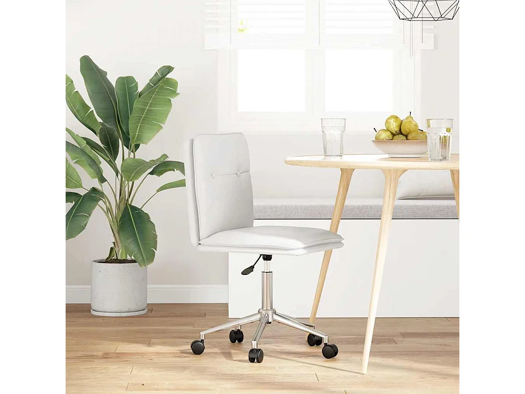 Witte kunstleren eetkamerstoel