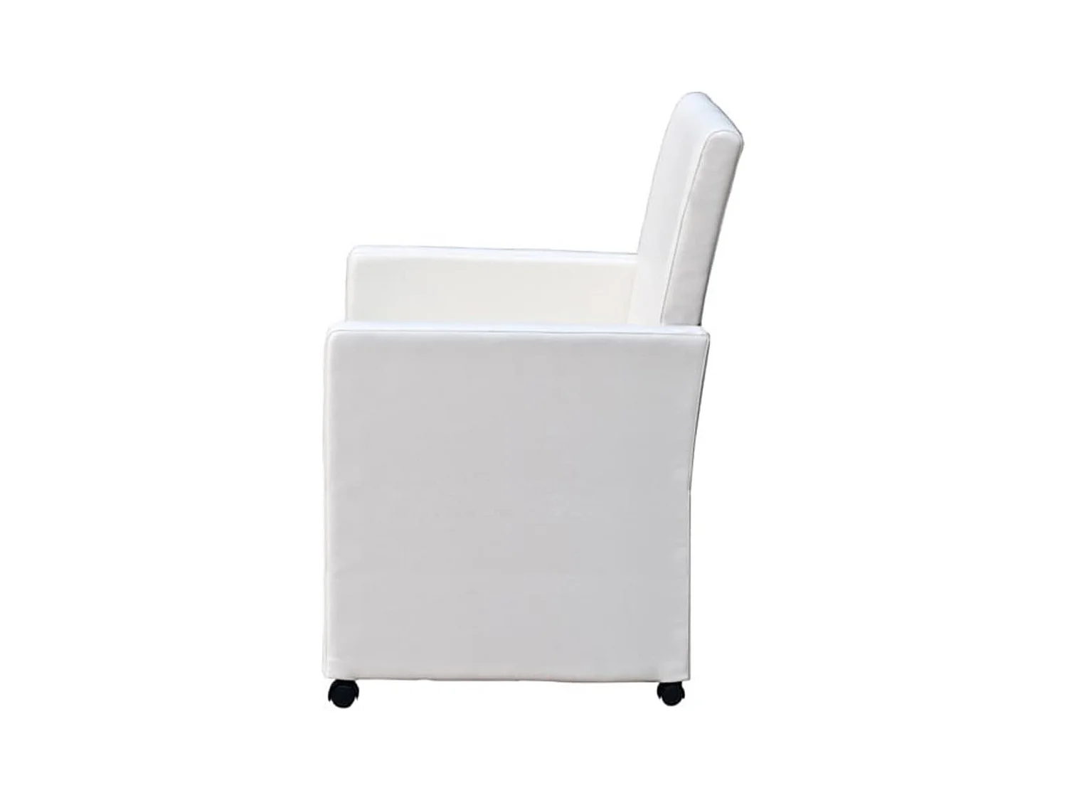 Set di 2 sedie da pranzo in similpelle bianca