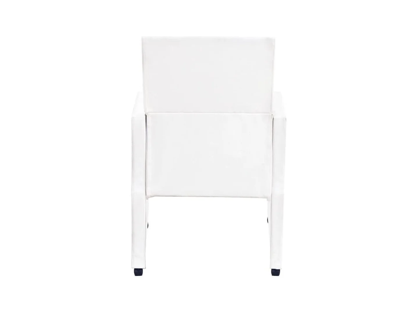 Set di 2 sedie da pranzo in similpelle bianca