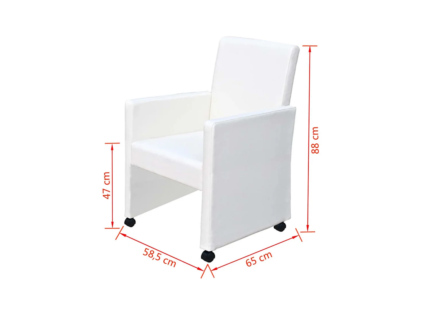 Set di 2 sedie da pranzo in similpelle bianca