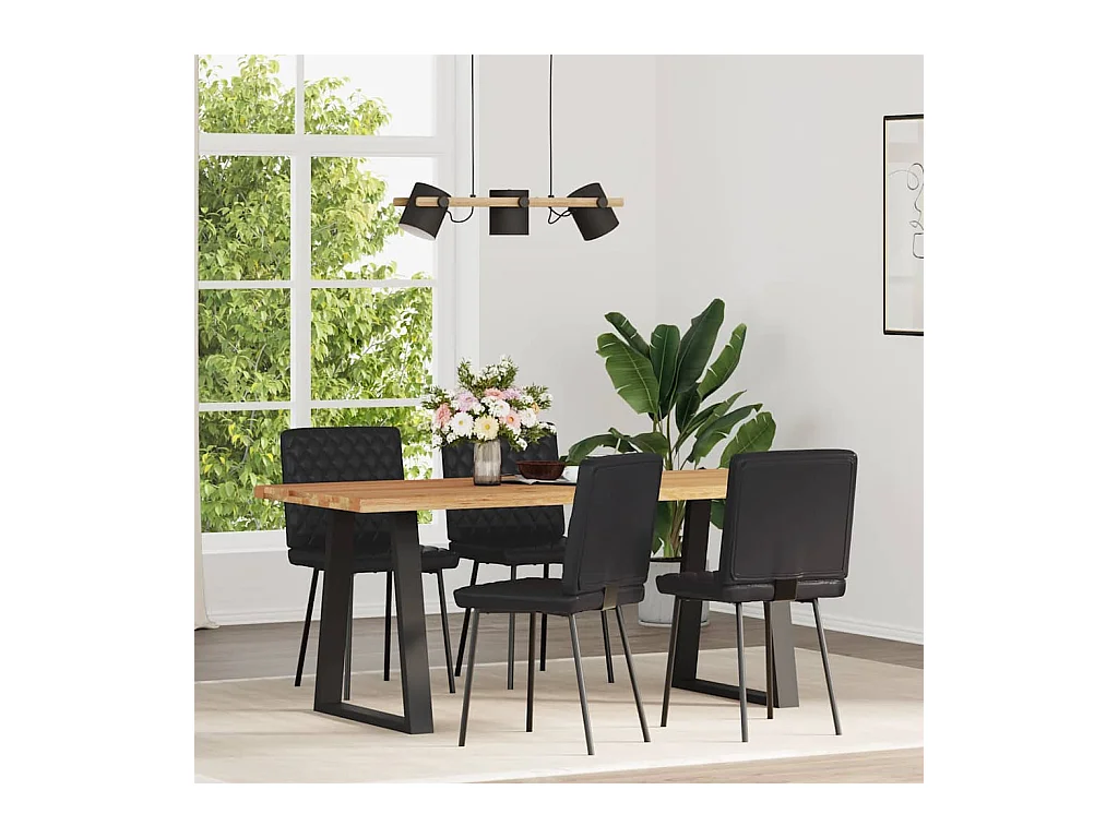 Eetkamerstoelen set van 4 zwart imitatieleer