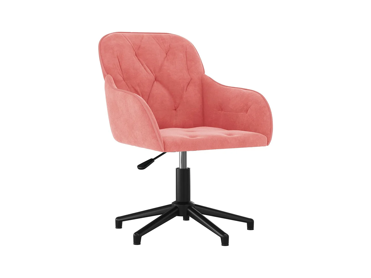 Set di 2 sedie da pranzo girevoli in velluto rosa