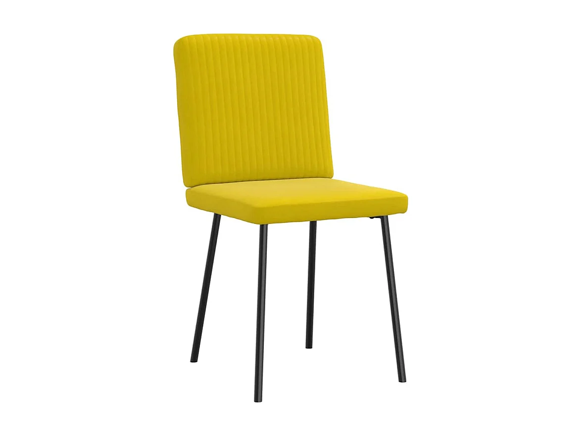 Chaises à manger lot de 2 Jaune Velours