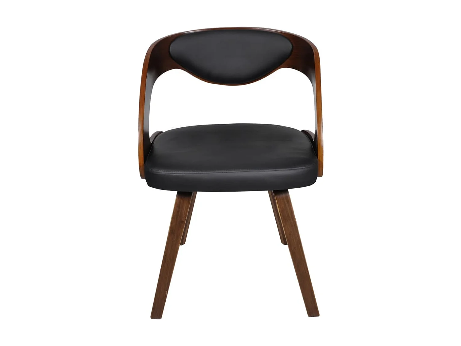 Chaises à manger lot de 4 marron bois courbé et similicuir