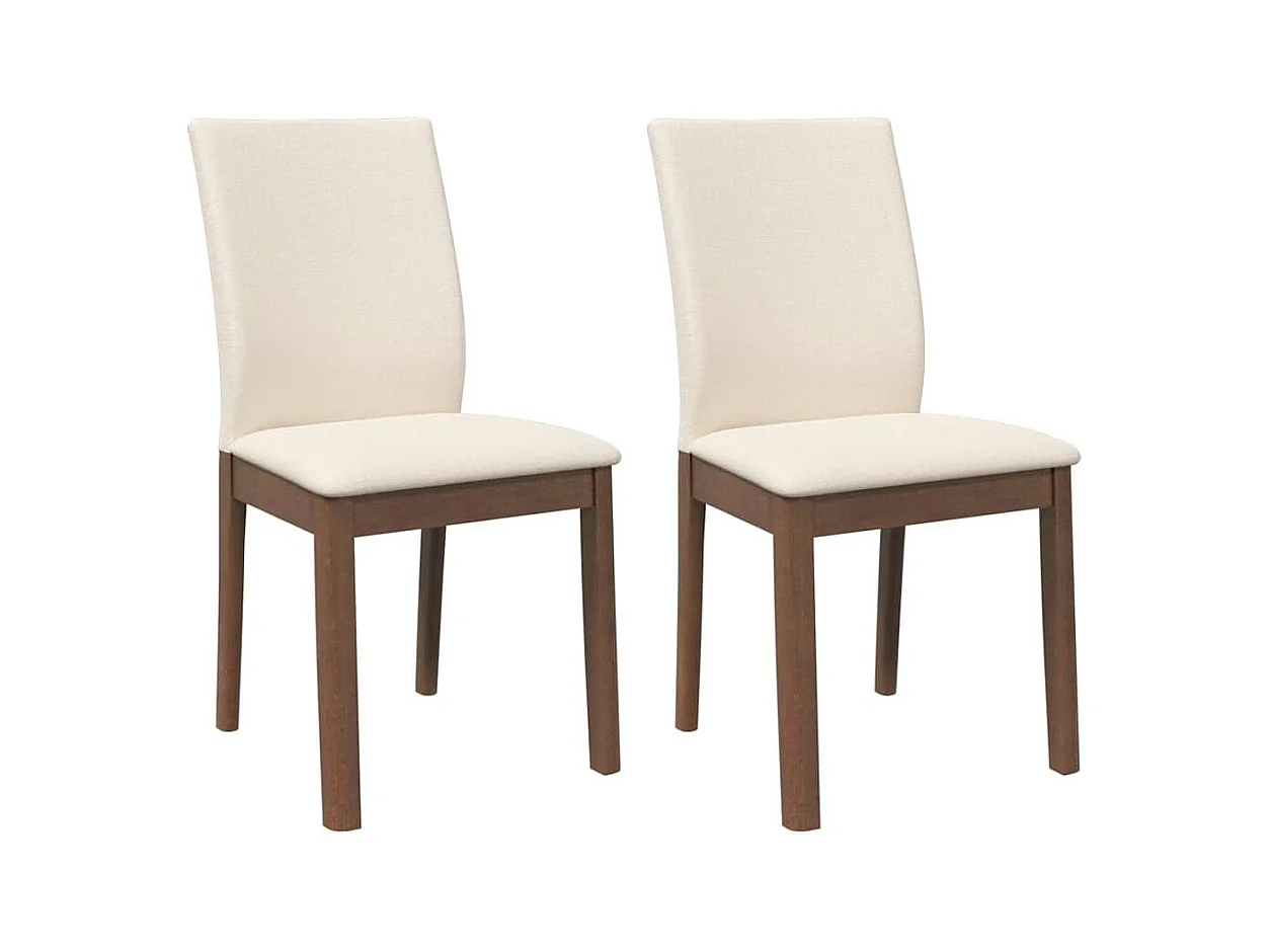 Cuscini per sedie da pranzo 2 pezzi in legno massello marrone e gomma