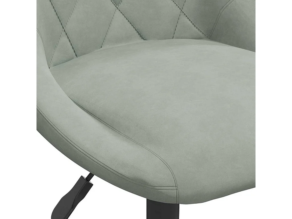 Juego de 2 sillas de comedor giratorias de terciopelo gris claro