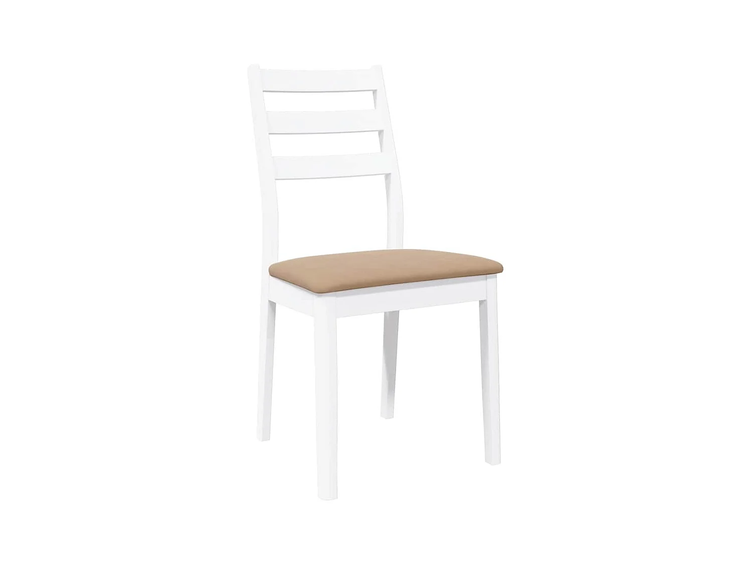 Chaises à manger coussins 2 pcs blanc bois massif caoutchouc
