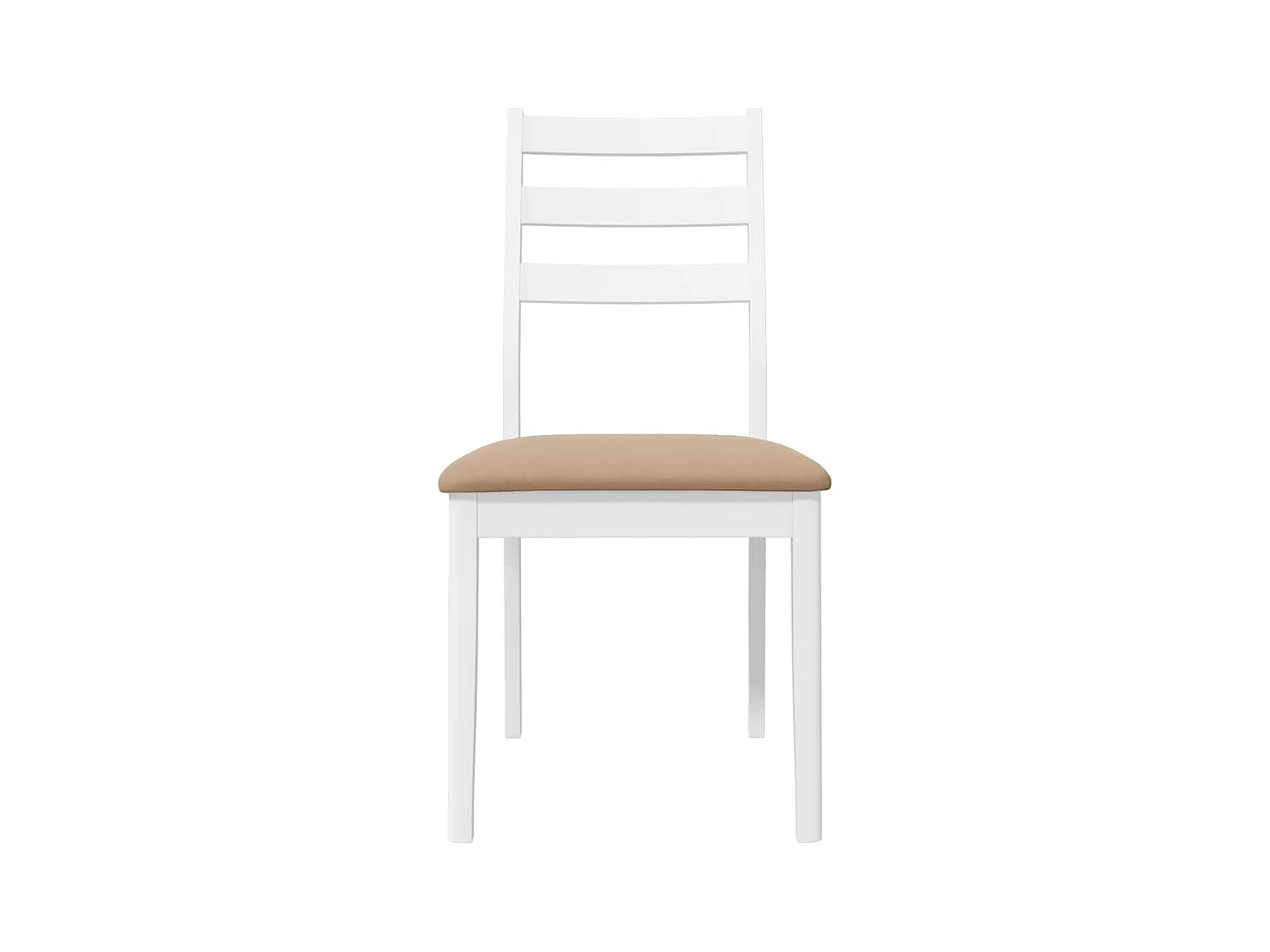 Chaises à manger coussins 2 pcs blanc bois massif caoutchouc