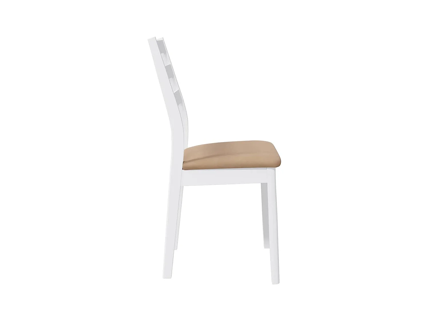 Chaises à manger coussins 2 pcs blanc bois massif caoutchouc