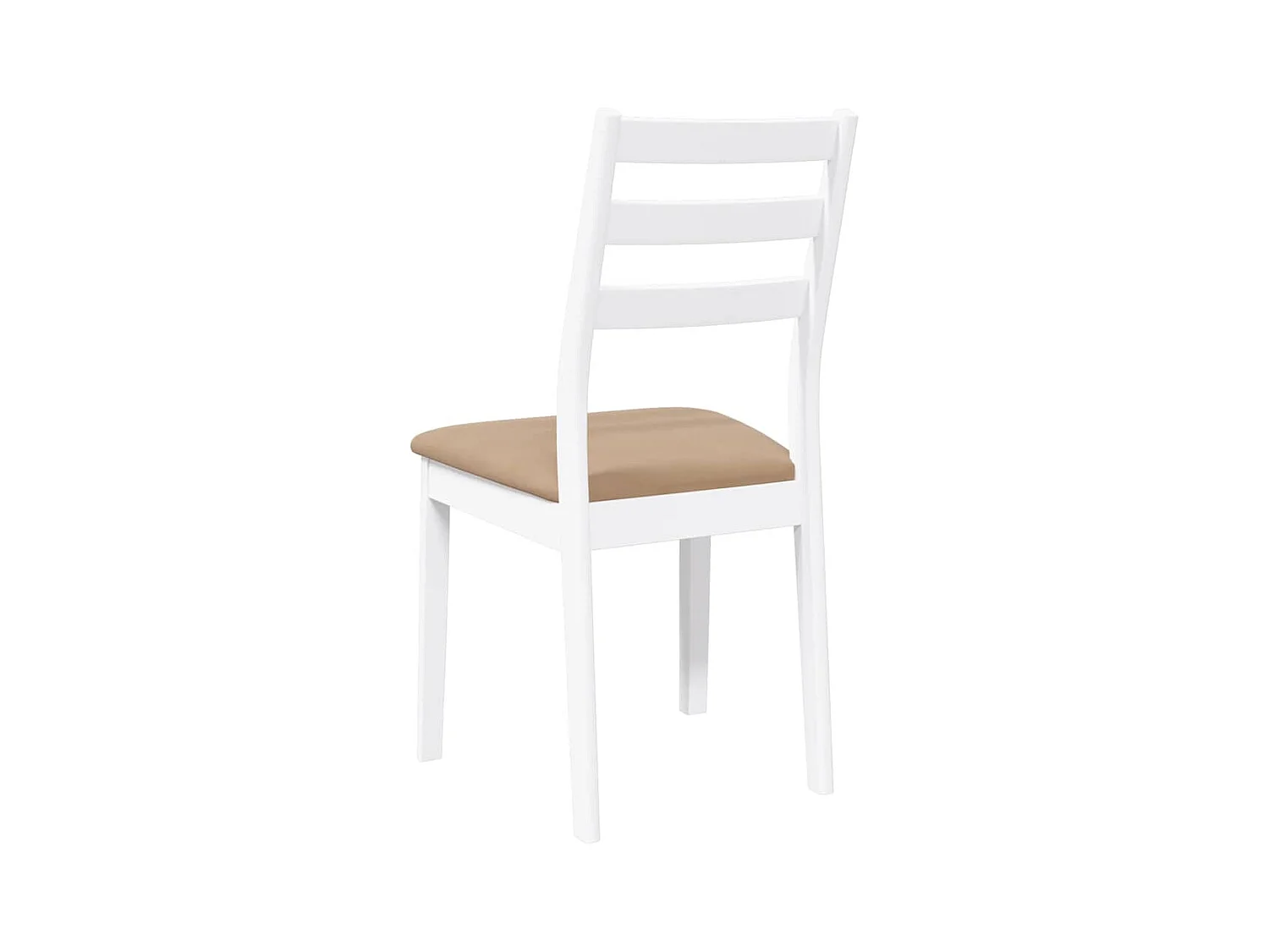 Chaises à manger coussins 2 pcs blanc bois massif caoutchouc