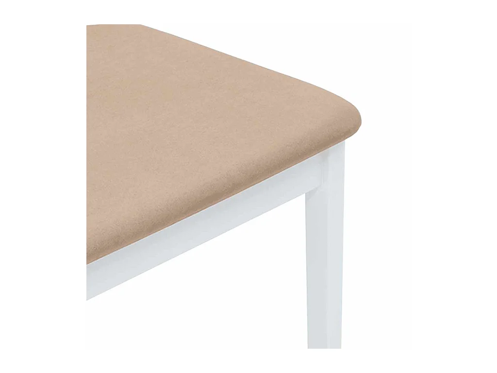 Chaises à manger coussins 2 pcs blanc bois massif caoutchouc