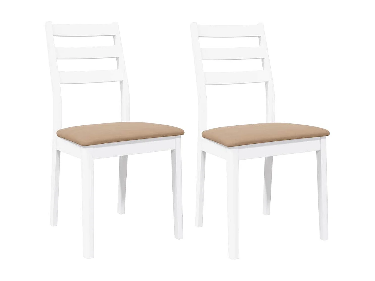 Cuscini per sedie da pranzo 2 pezzi in legno massello bianco e gomma