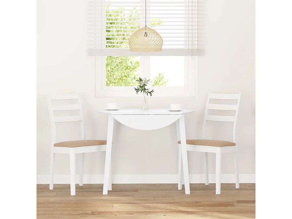 Cuscini per sedie da pranzo 2 pezzi in legno massello bianco e gomma