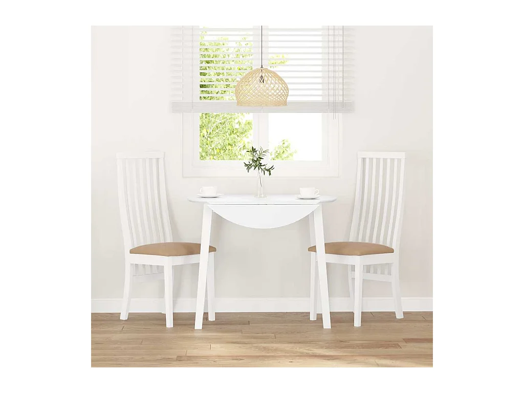 Cojines para sillas de comedor, 2 unidades, madera maciza blanca, caucho