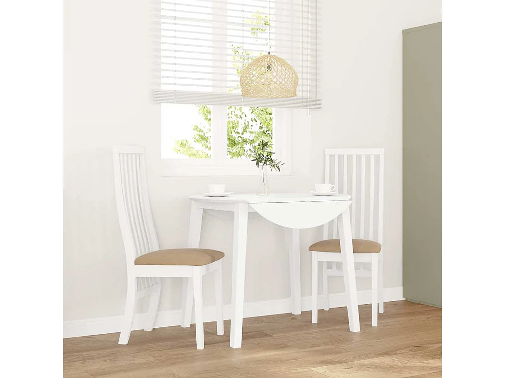 Cuscini per sedie da pranzo 2 pezzi in legno massello bianco e gomma