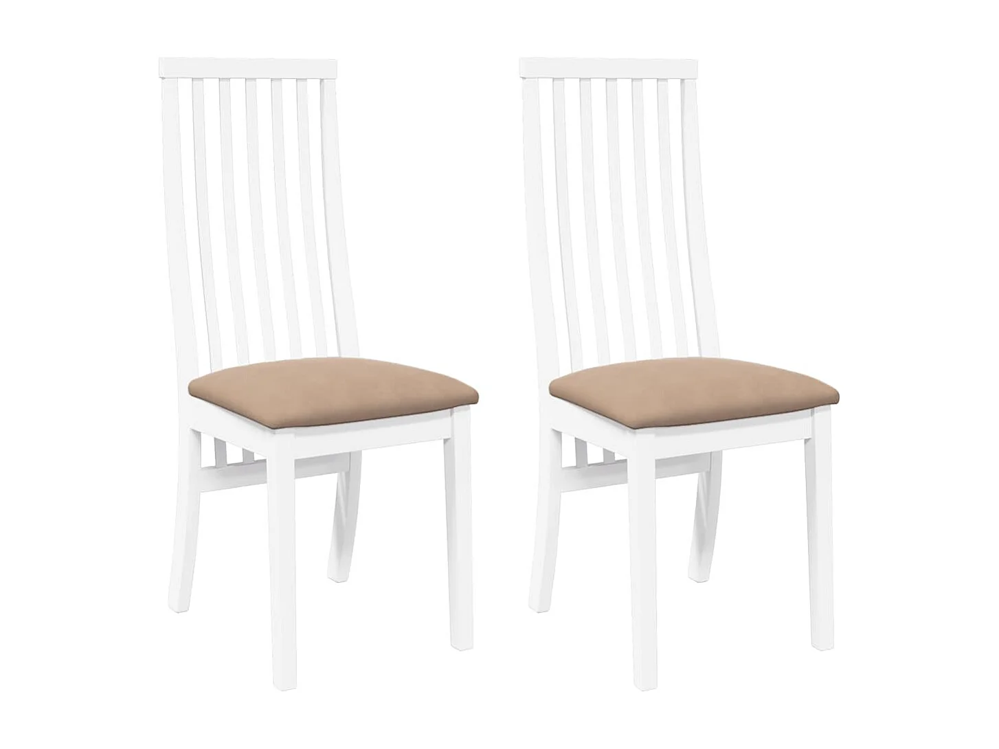 Cuscini per sedie da pranzo 2 pezzi in legno massello bianco e gomma