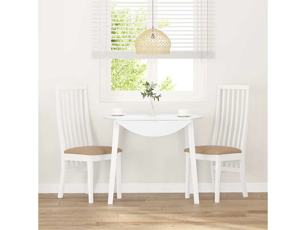 Cuscini per sedie da pranzo 2 pezzi in legno massello bianco e gomma