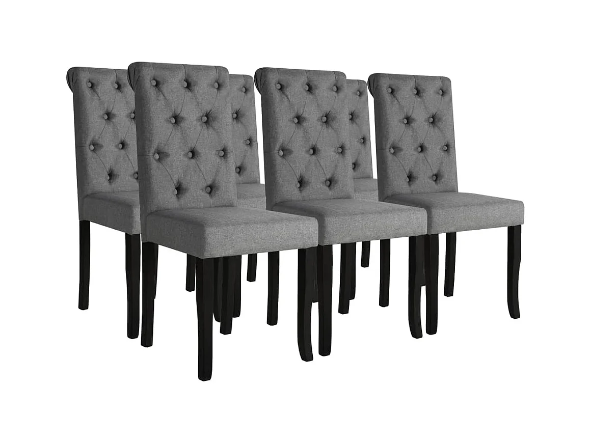 Set di 6 sedie da pranzo in tessuto grigio scuro