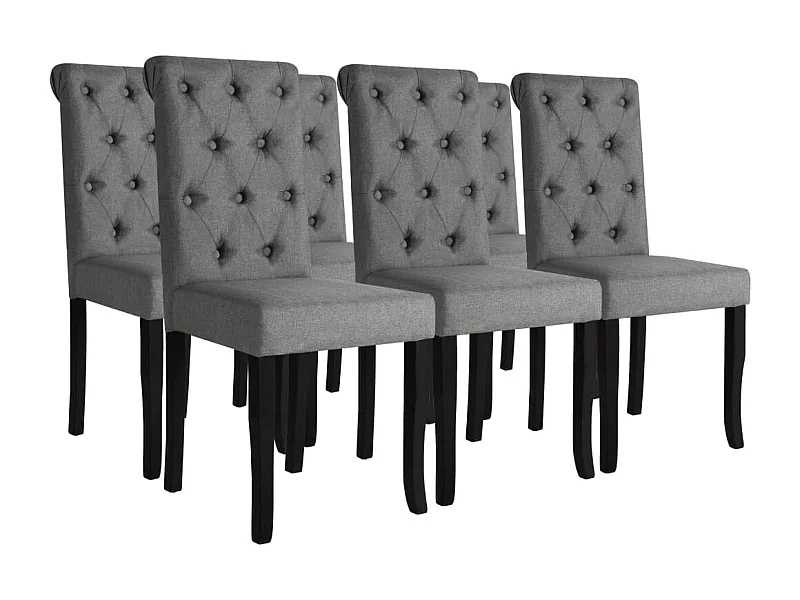 Chaises à manger lot de 6 gris foncé tissu