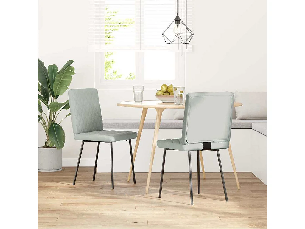 Eetkamerstoelen set van 2 Lichtgrijs Fluweel