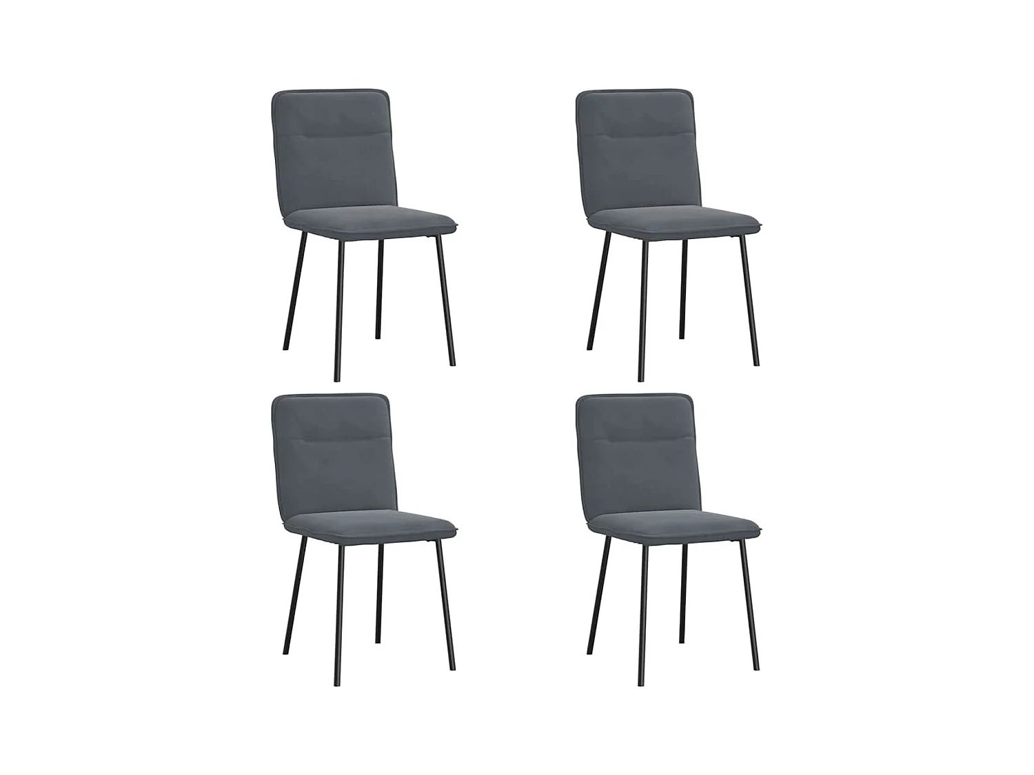 Eetkamerstoelen set van 4 Donkergrijs Fluweel