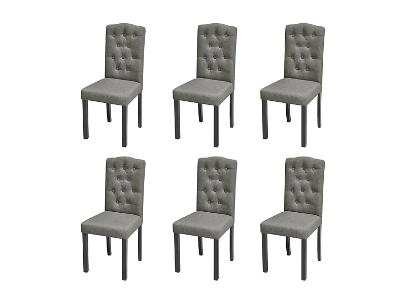 Chaises à manger lot de 6 gris tissu