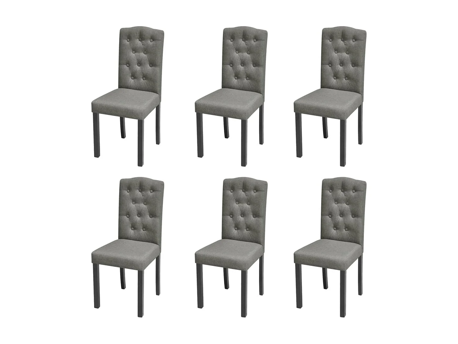 Set di 6 sedie da pranzo in tessuto grigio