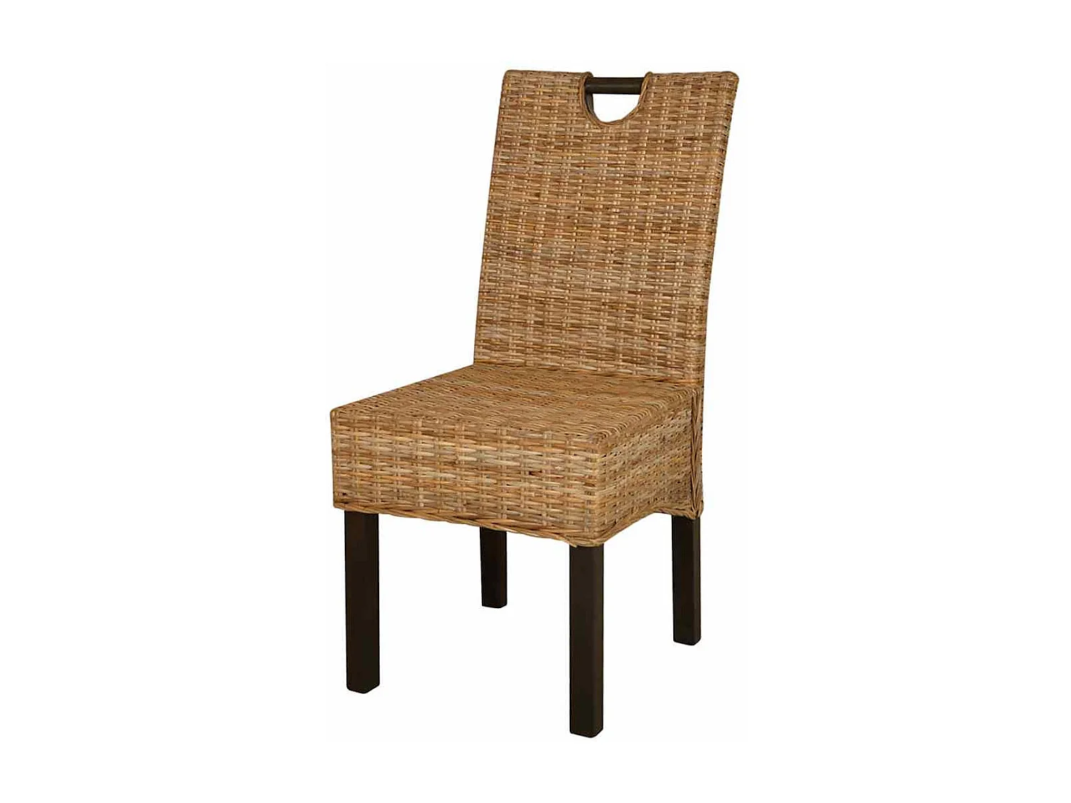 Chaises à manger lot de 2 rotin Kubu bois de manguier