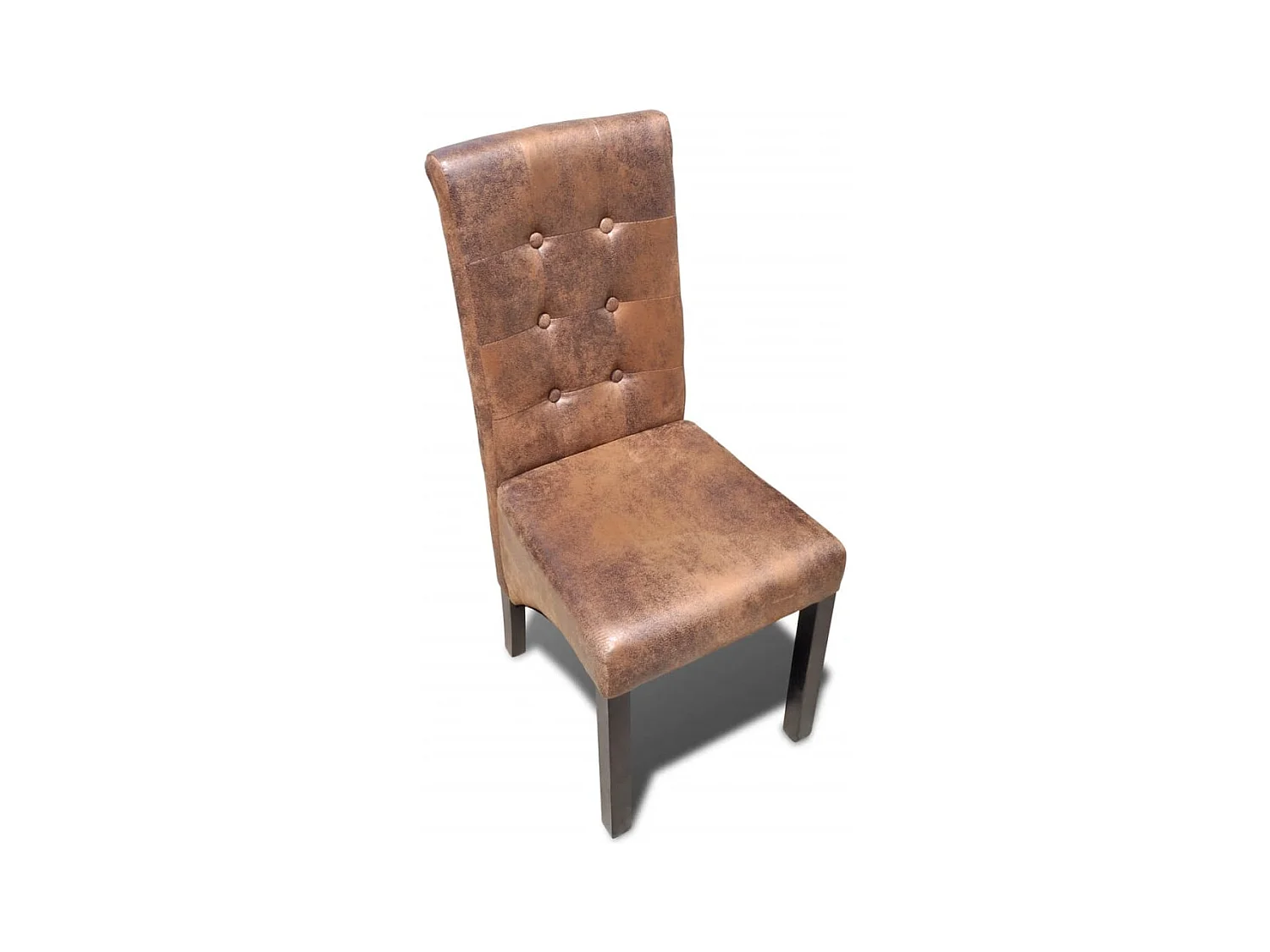 Juego de 6 sillas de comedor de piel sintética marrón