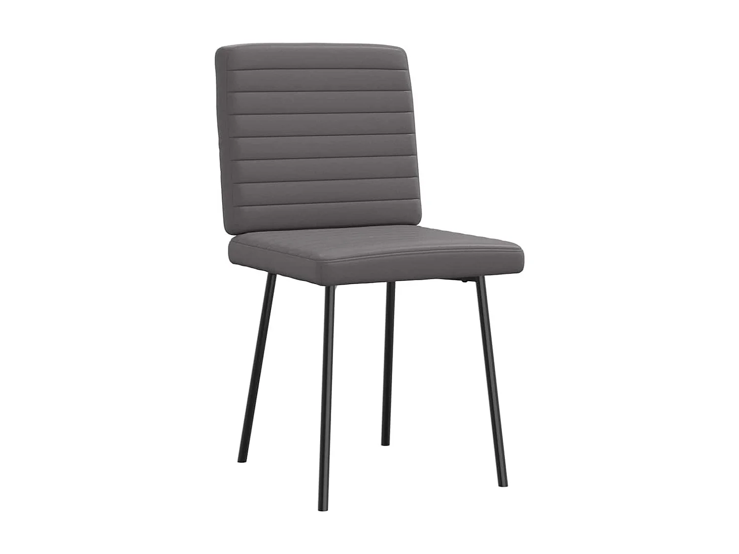 Eetkamerstoelen set van 2 grijs imitatieleer