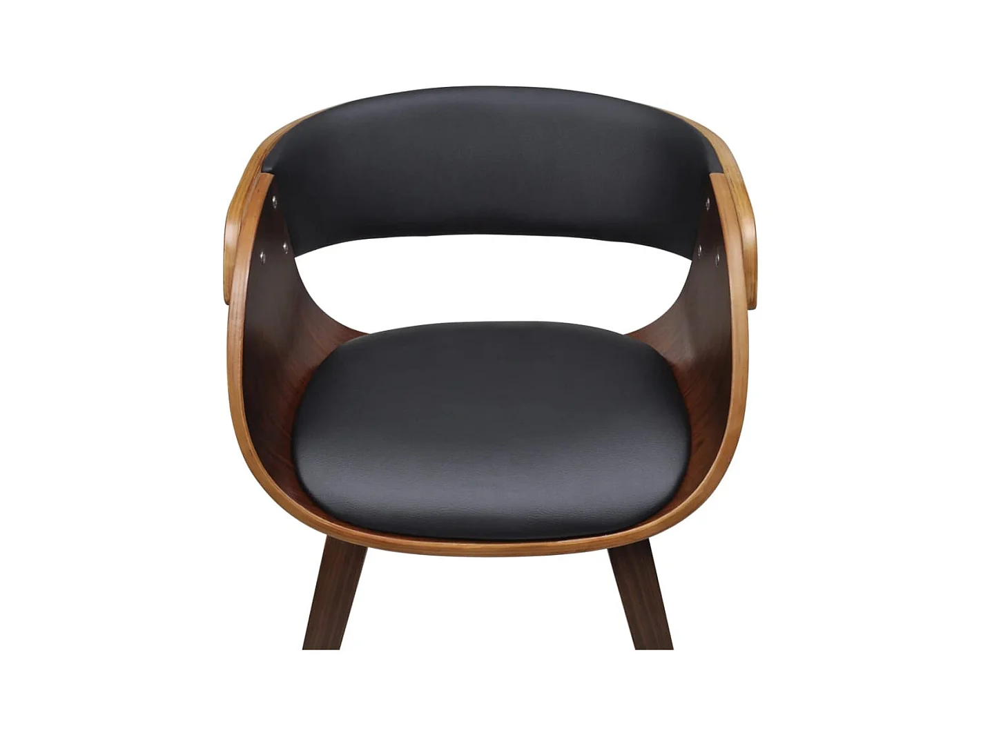 Chaises à manger lot de 4 marron bois courbé et similicuir