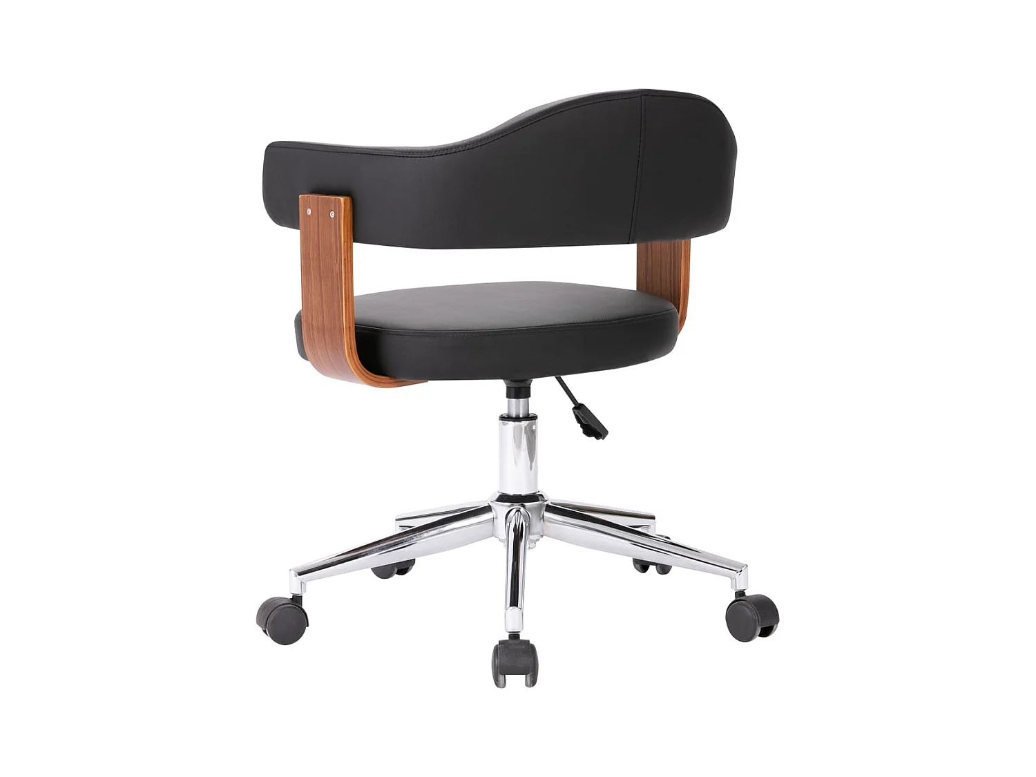 Chaise pivotante à manger Noir Bois courbé et similicuir