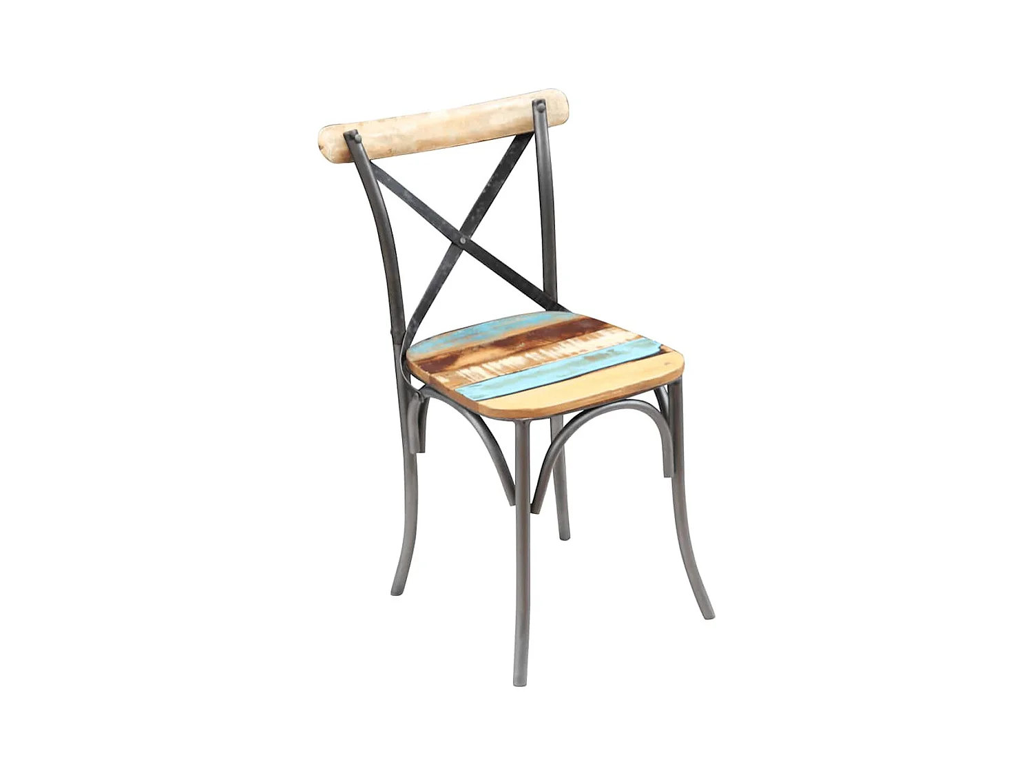 Eetkamerstoelenset van 6 massief gerecycled hout