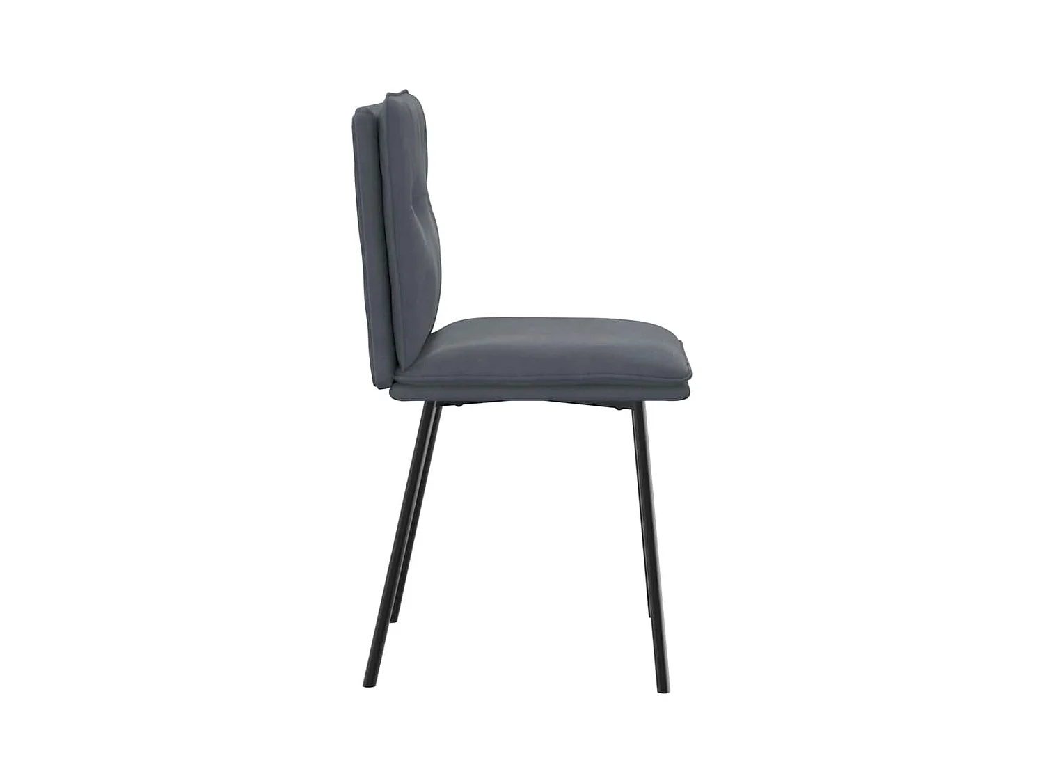 Juego de 6 sillas de comedor de terciopelo gris oscuro