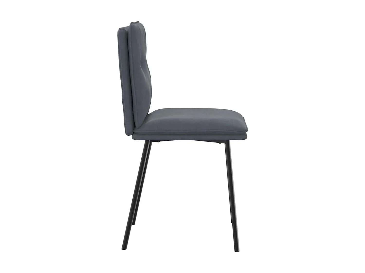 Set di 6 sedie da pranzo in velluto grigio scuro