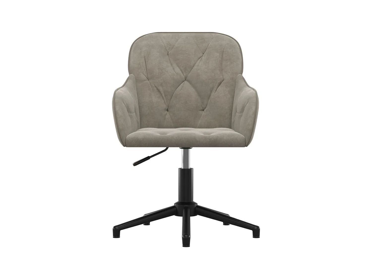 Set di 2 sedie girevoli da pranzo in velluto grigio chiaro