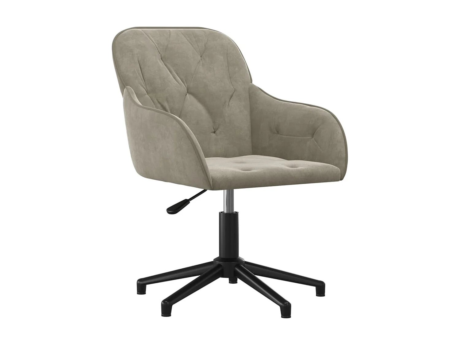 Juego de 2 sillas de comedor giratorias de terciopelo gris claro