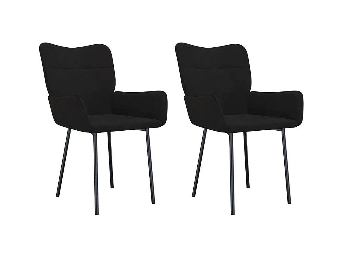 Eetkamerstoelen set van 2 Zwart Fluweel