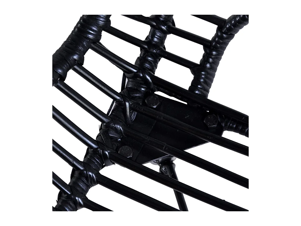 Juego de 4 sillas de comedor de ratán natural negro