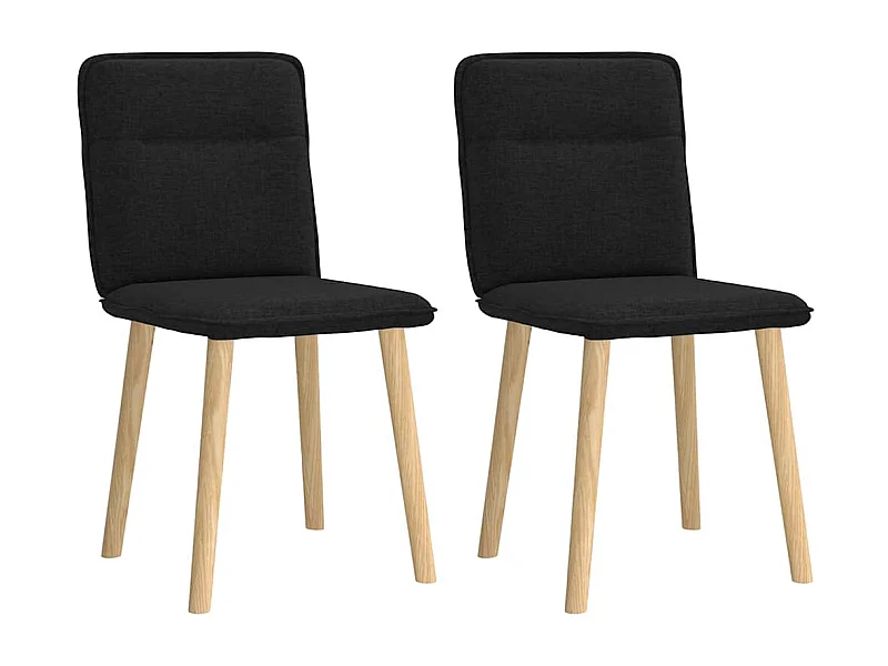 Chaises à manger lot de 2 noir tissu
