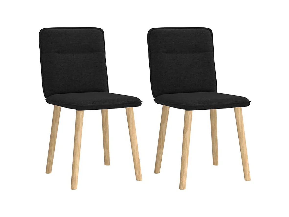Chaises à manger lot de 2 noir tissu