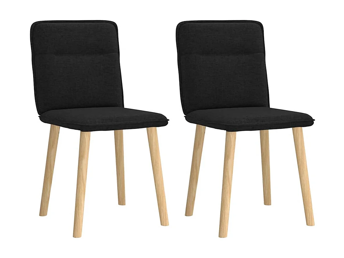Juego de 2 sillas de comedor de tela negra