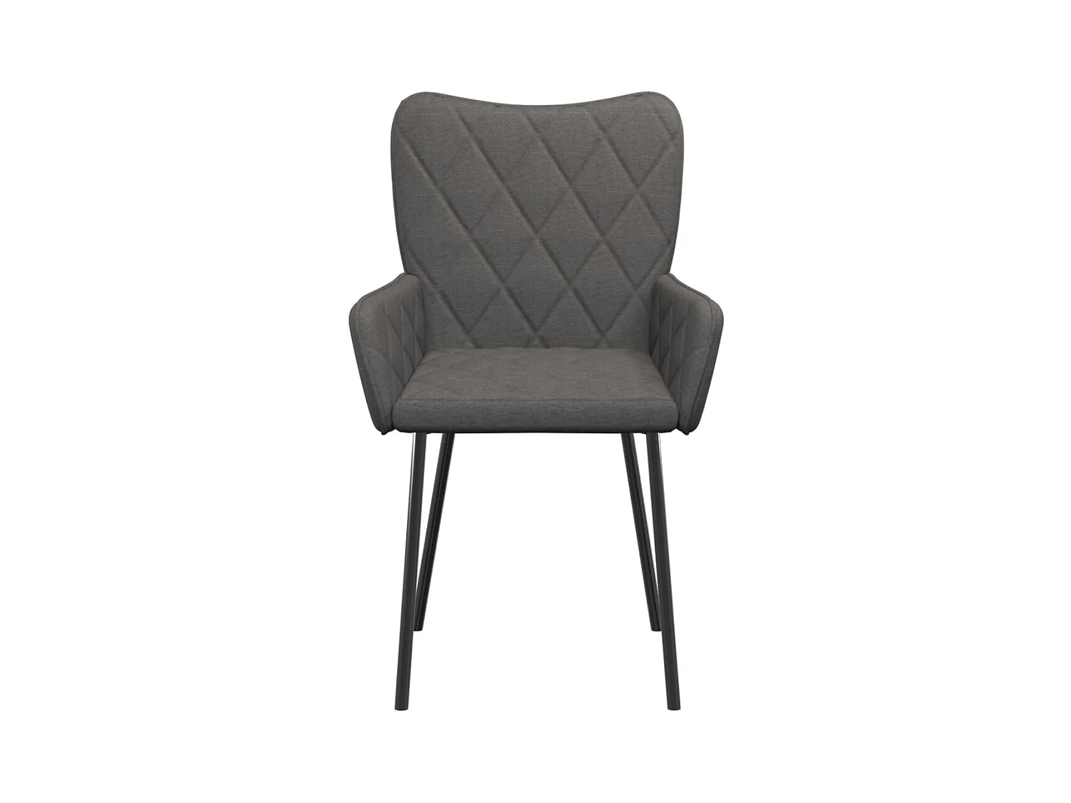 Set di 2 sedie da pranzo in tessuto grigio scuro