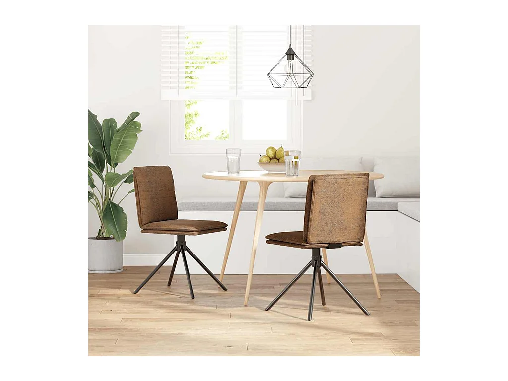 Chaise à manger marron similicuir daim