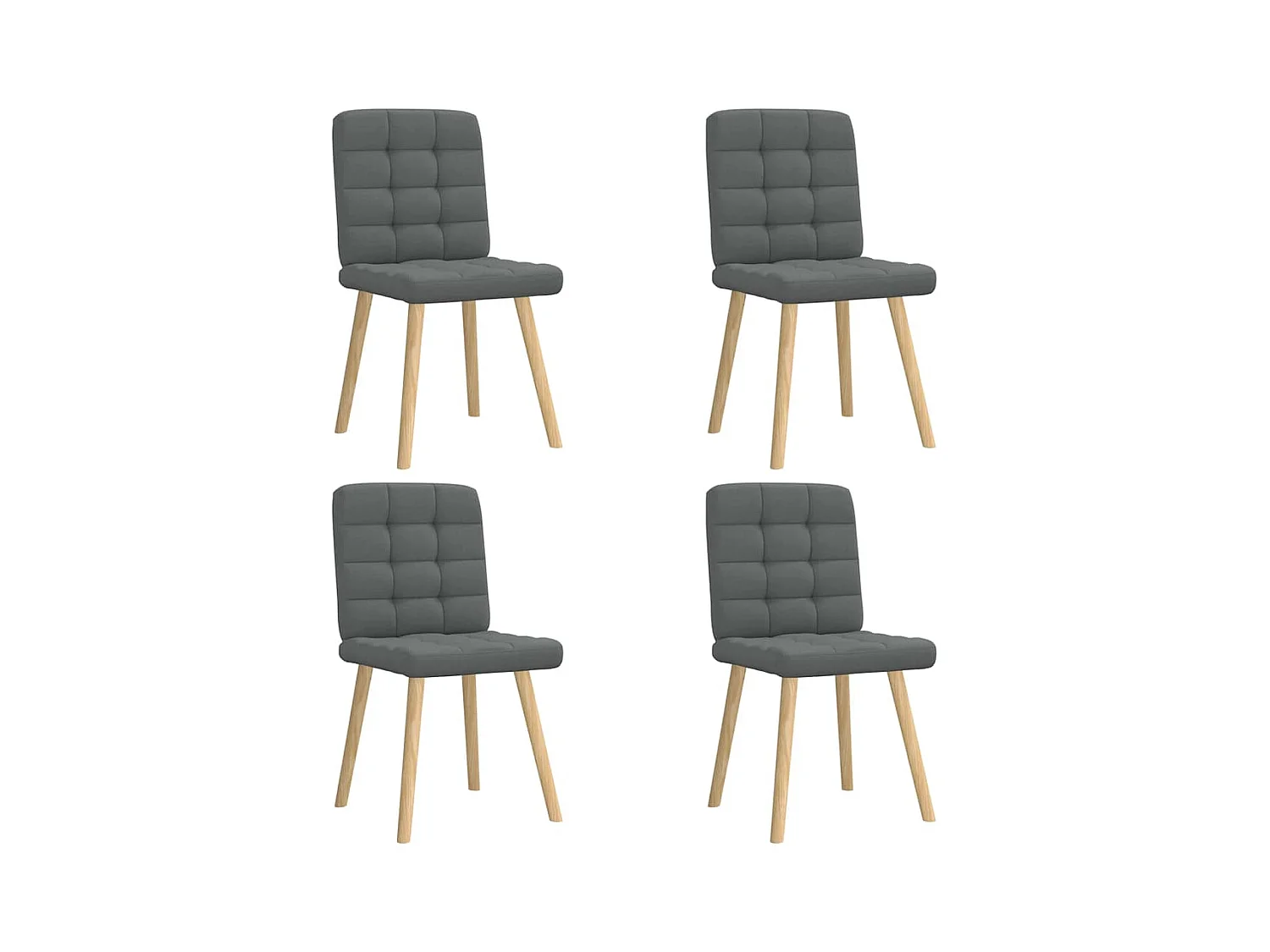 Chaises à manger lot de 4 gris foncé tissu