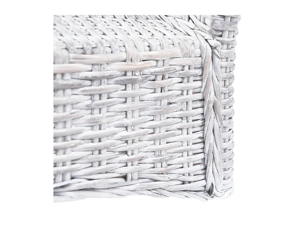 Set di 4 sedie da pranzo in rattan bianco Kubu e legno di mango