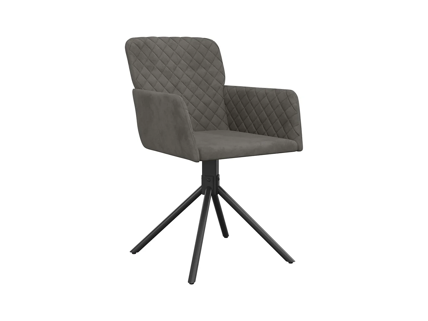 Juego de 2 sillas de comedor giratorias de terciopelo gris oscuro