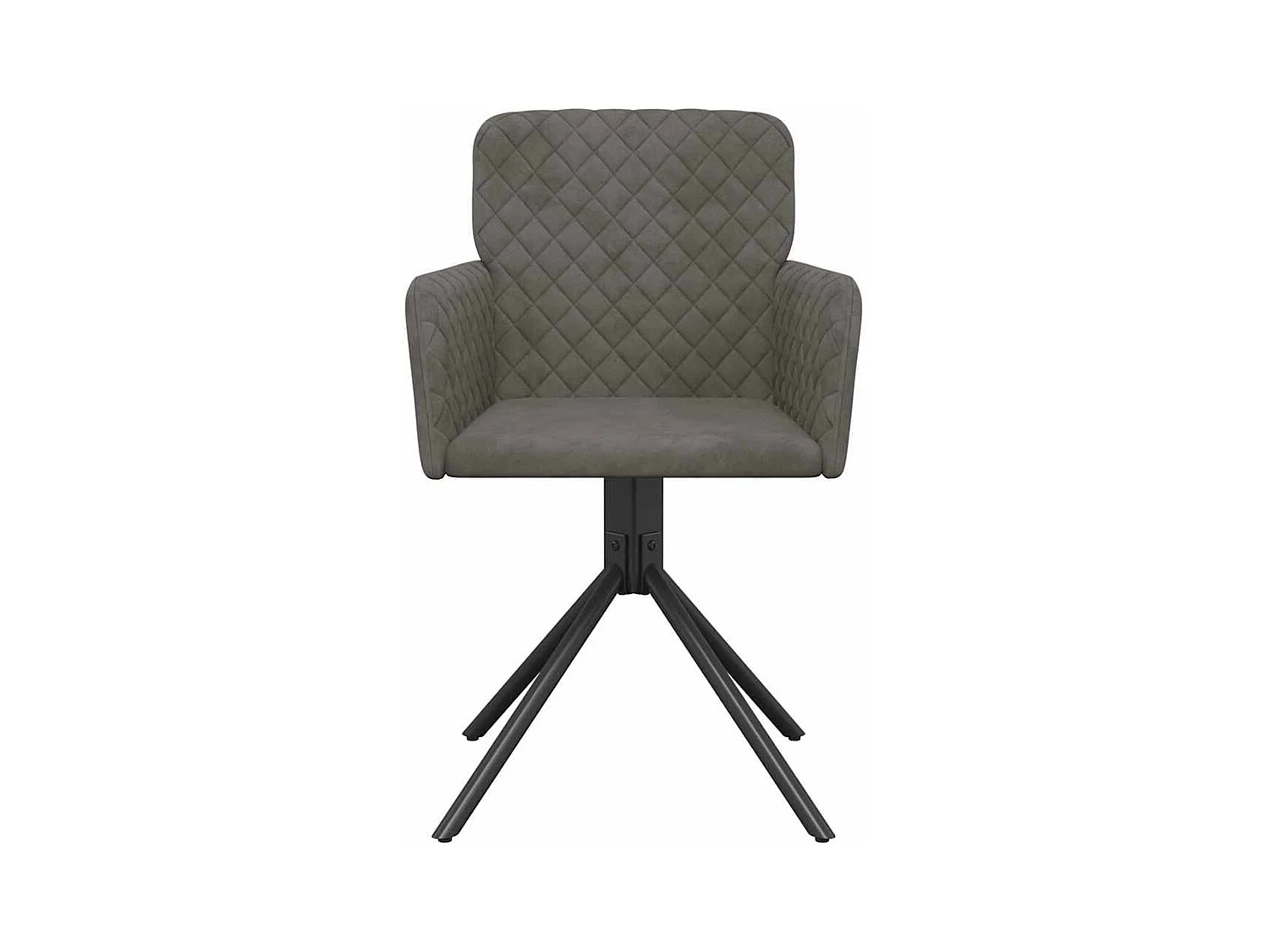 Juego de 2 sillas de comedor giratorias de terciopelo gris oscuro