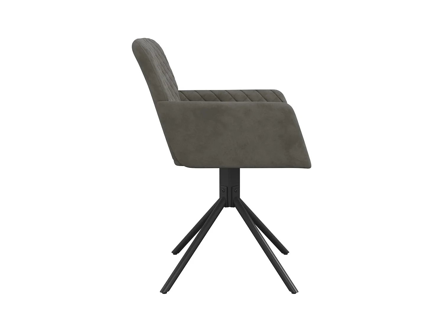 Juego de 2 sillas de comedor giratorias de terciopelo gris oscuro